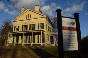 Dickinson homestead viewed from the driveway