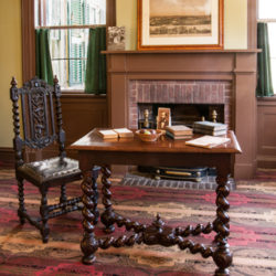 the inside of the homestead library