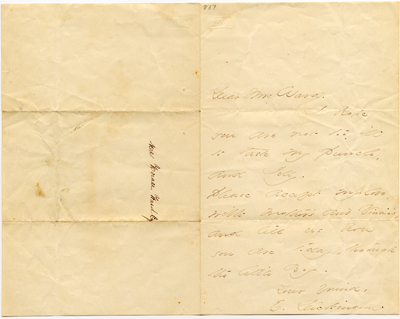 A Letter from Dickinson to Mrs. Ward