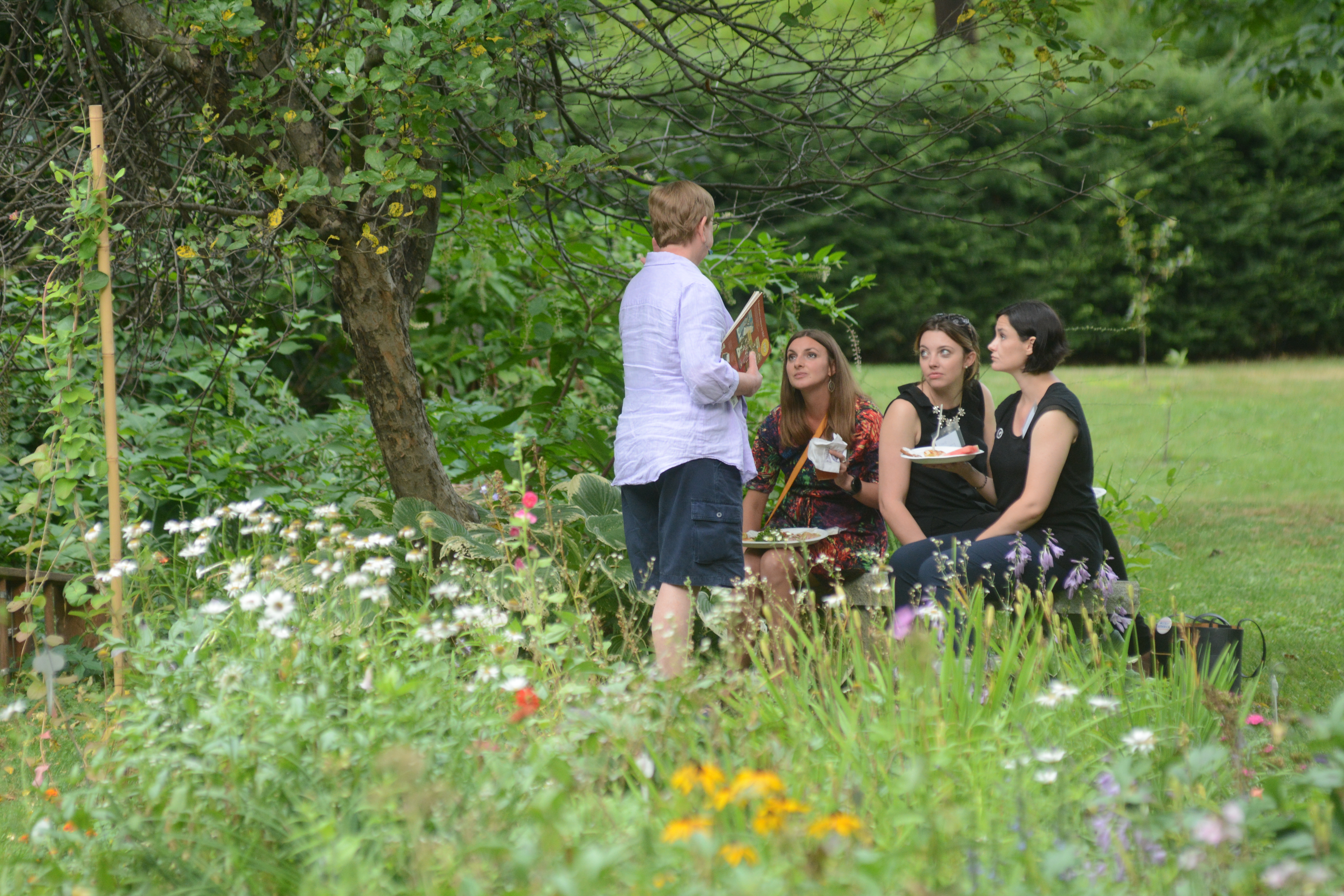 Visitors Enjoying the Garden