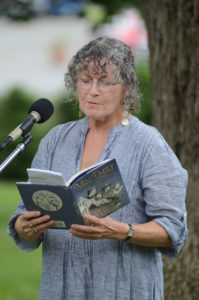 Burleigh Muten reading from her book at an Emily Dickinson museum event