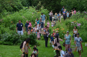 People enjoying the grounds and gardens during the circus