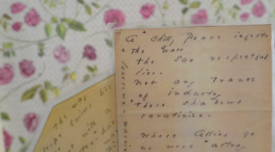 Emily Dickinson's handwriting on a letter and envelope