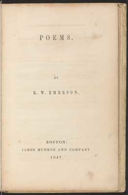 the title page of POEMS by Emerson