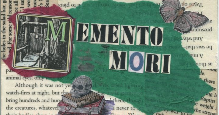 Postcard with memento mori collage