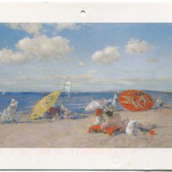 Postcard of oil on canvas depicting seaside, William Merritt Chase
