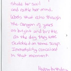 This is a hand-written poem on the front of a postcard.
