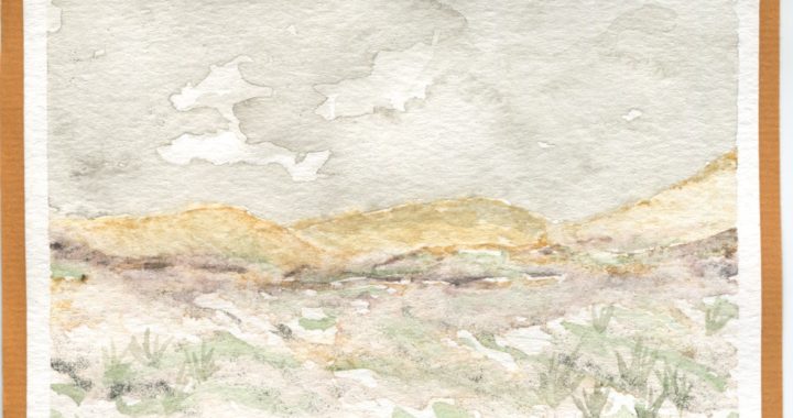 Color postcard of watercolor landscape