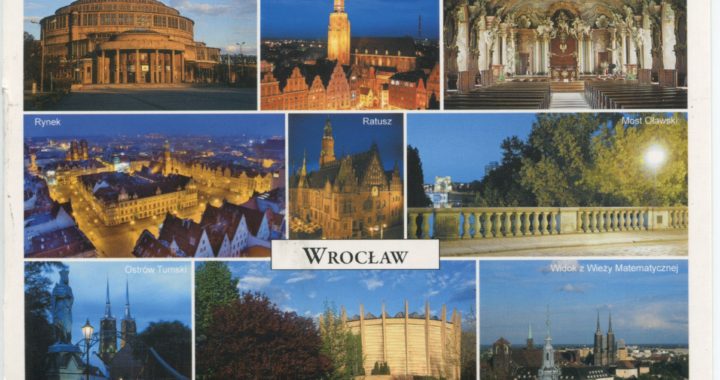 Color postcard of Wroclaw landmarks