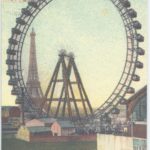 Postcard of ferris wheel and eiffle tower