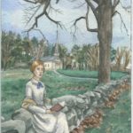 Postcard of Emily Dickinson inspired watercolor painting