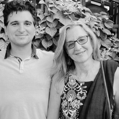 Joint headshot for poets Al Salehi and Ivy Schweitzer 