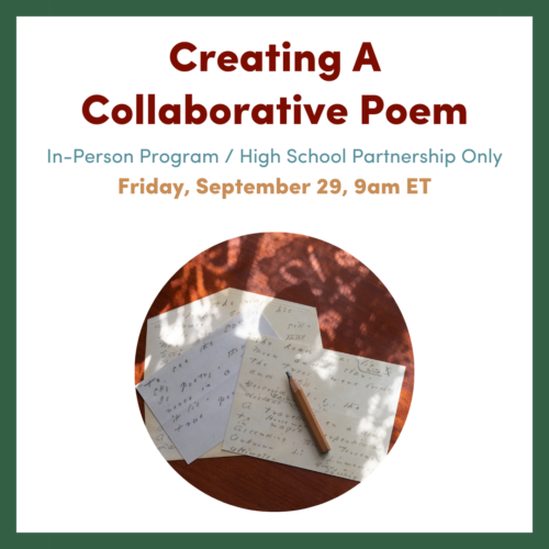 Graphic for Creating a Collaborative Poem Friday, September 29, 9am ET