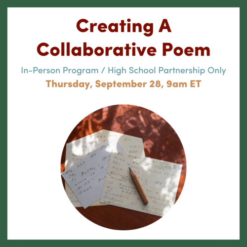 Graphic for Creating a Collaborative Poem on Thursday, September 28, 9am ET