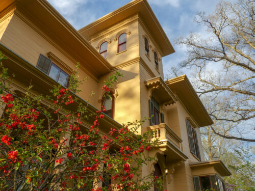 The exterior of the 2nd floor of the Evergreens viewed from the ground