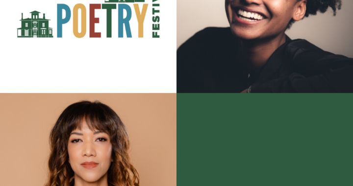 Graphic for Tell It Slant Poetry Festival 2021 headliner night with headshots of Tracy K. Smith and Tiana Clark with the Tell It Slant logo.
