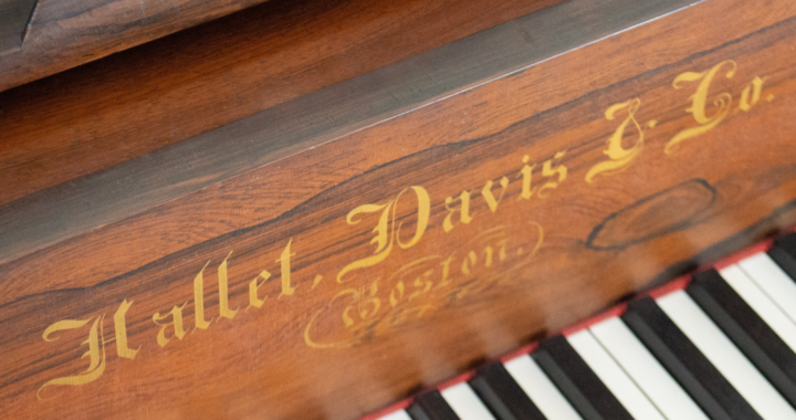 close-up of Dickinson's piano