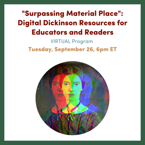 Graphic for Surpassing Material Place virtual program on Tuesday, September 26, 6pm ET