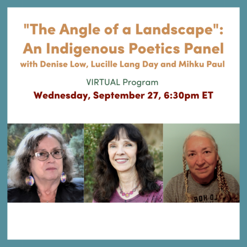 Graphic for Angle of a Landscape virtual program on Wednesday, September 27, 6pm ET