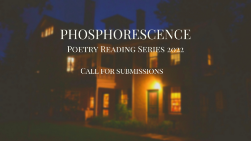 PHOSPHORESCENCE 2022 call for submissions graphic - the Homestead glows at night time.
