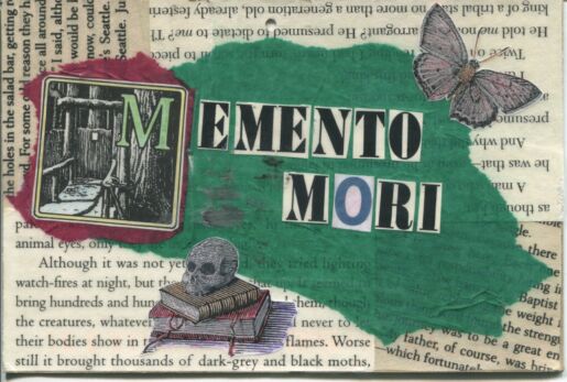 Postcard with memento mori collage