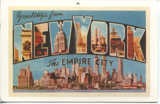 Colored postcard from/of New York City