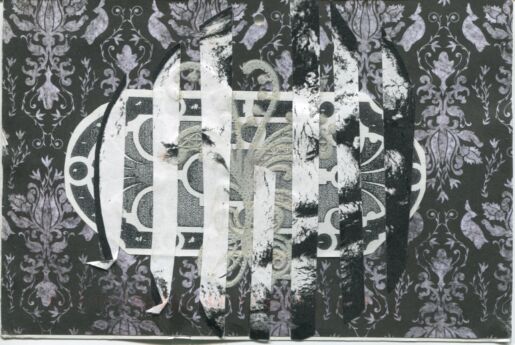 Color postcard with collage