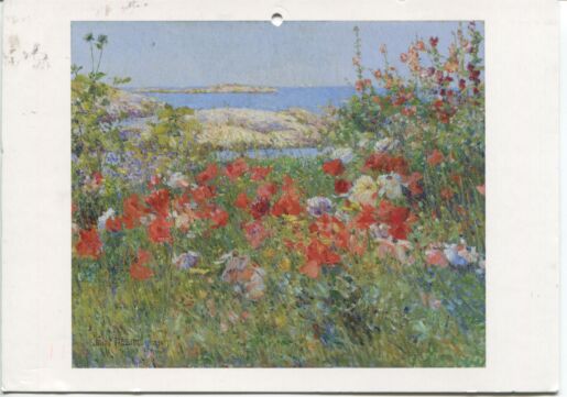 Color postcard of painted Isles of Shoals, Maine