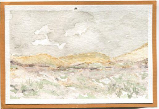 Color postcard of watercolor landscape
