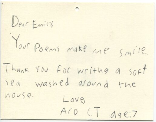 Postcard verso with handwritten inscription in black ink