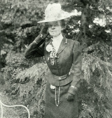 Martha Dickinson Bianchi in garden