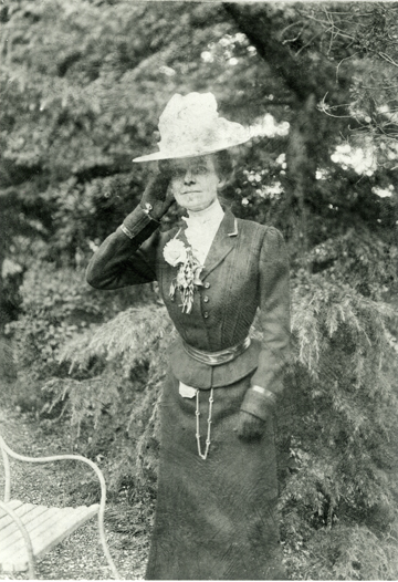 Martha Dickinson Bianchi in garden