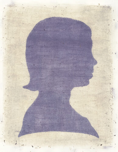 Amanda Marchand and Leah Sobsey
Red Daylily, Emily at 14 - negative 
(from silhouette of Dickinson cut by Charles Temple 1845)
