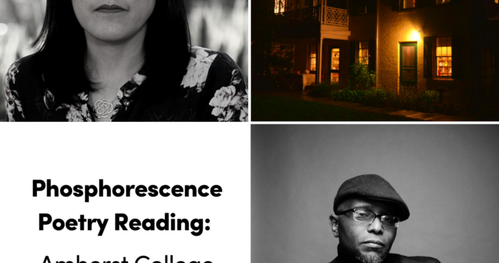 graphic for Phosphorescence Poetry Reading: Amherst College LitFest 2023 featuring headshots of poets Victoria Chang and Tyehimba Jess
